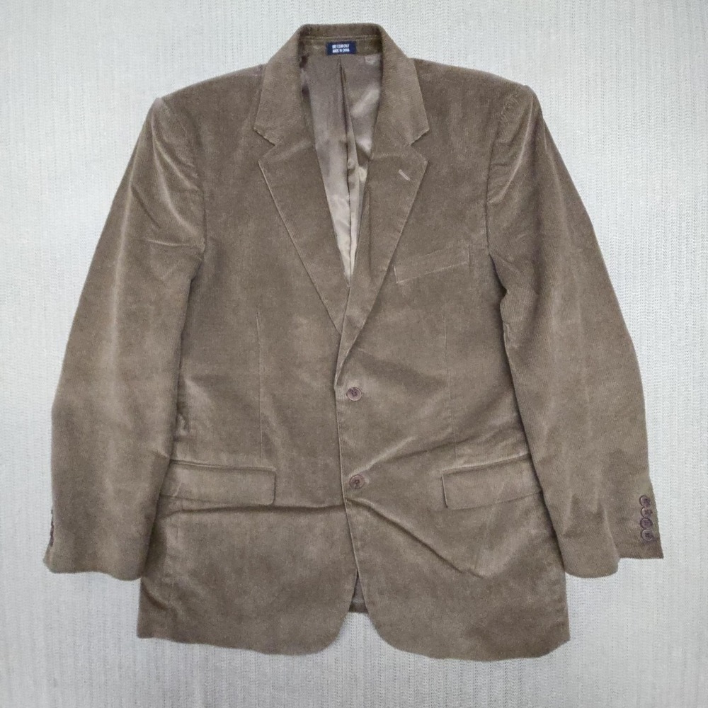 Meeting Street Blazer Mens 44 Brown Corduroy Single Breasted Sport Coat Jacket